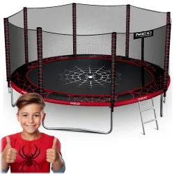 Neo-Sport Garden Trampoline 13ft/404cm with External Net and Ladder