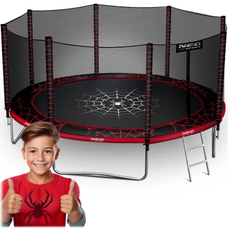 Neo-Sport Garden Trampoline 14ft with Safety Net and Ladder
