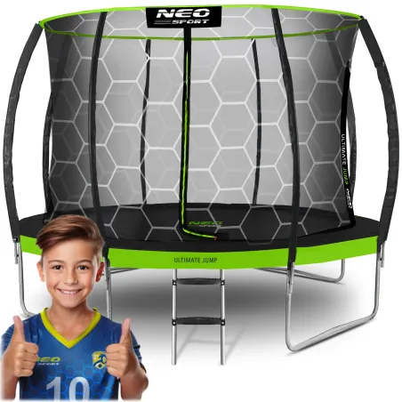 14ft garden trampoline with inner net, perfect for outdoor fun and safety