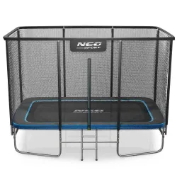 Rectangular garden trampoline 12x8ft 366x244cm with external net and ladder Neo-Sport