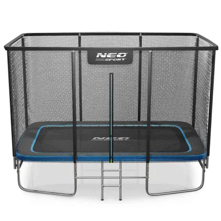 Rectangular garden trampoline 12x8ft with safety net and ladder Neo-Sport