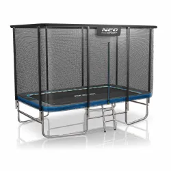 Green rectangular garden trampoline 12x8ft with safety net Neo-Sport