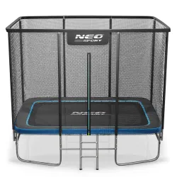 Neo-Sport Rectangular Garden Trampoline 10x7ft/305x213cm with External Net and Ladder