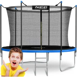 Neo-Sport 8ft/252cm Garden Trampoline with Inner Net and Ladder