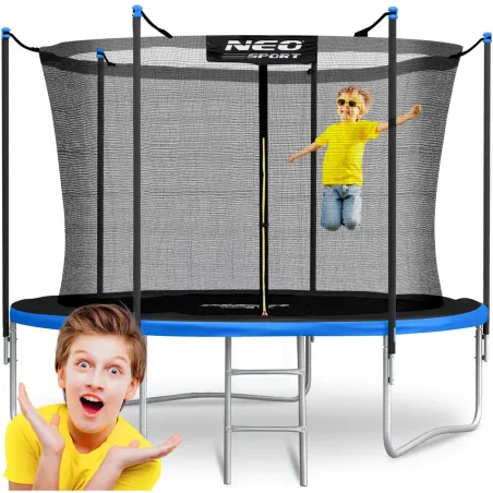 10ft garden trampoline with inner net and ladder for safe outdoor fun