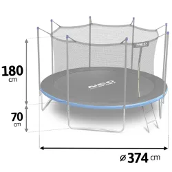12ft garden trampoline, perfect for outdoor activities and fitness
