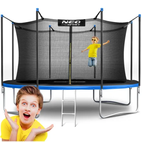 Garden trampoline 14ft with safety net and ladder, perfect for outdoor fun