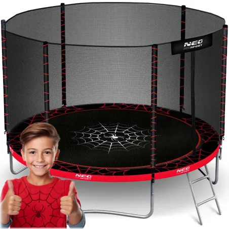 6ft garden trampoline with safety net and ladder, perfect for outdoor fun