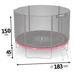 6ft garden trampoline with easy assembly, ideal for home use