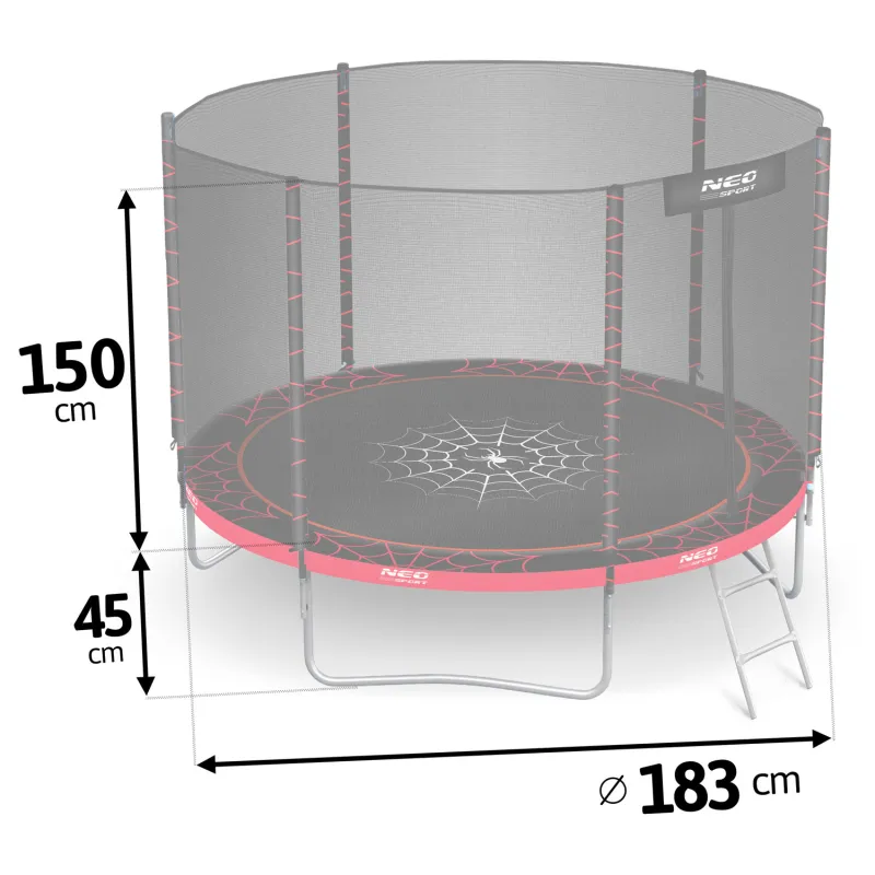 6ft garden trampoline with easy assembly, ideal for home use