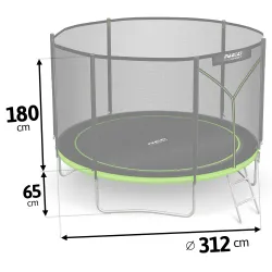 10ft garden trampoline made of durable steel, ensuring safety during jumping