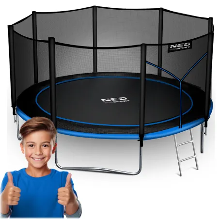12ft garden trampoline with safety net and ladder, perfect for outdoor fun