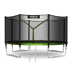 Neo-Sport Garden Trampoline 12ft/374cm with External Net and Ladder
