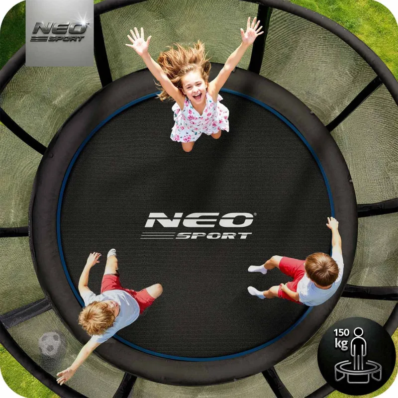 13ft trampoline made of strong steel, ensuring safety while jumping