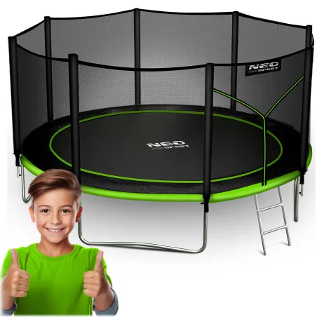 Neo-Sport 13ft garden trampoline with safety net and ladder, perfect for outdoor fun