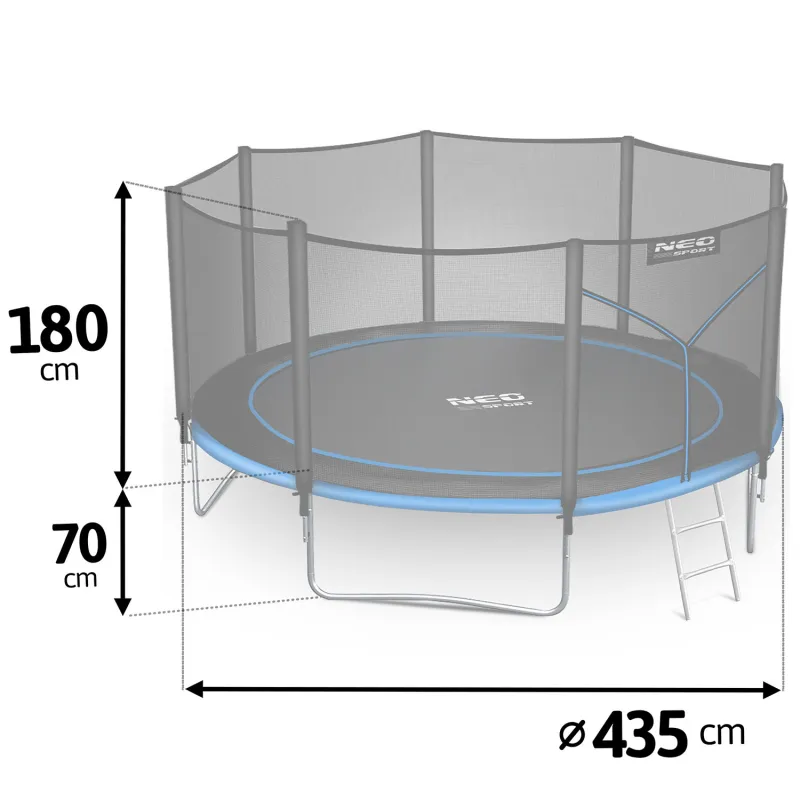 Durable 14ft garden trampoline made of strong steel, safe for kids