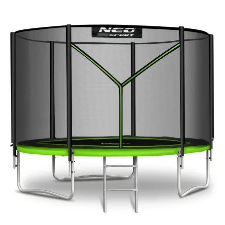 Garden trampoline 8ft with safety net and ladder, durable design
