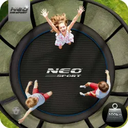 8ft garden trampoline with sturdy steel frame, ensuring safety while jumping