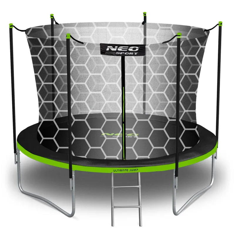 Green garden trampoline 6ft with safety net Neo-Sport