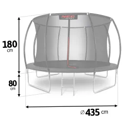 14ft garden trampoline with strong netting, durable and safe for children