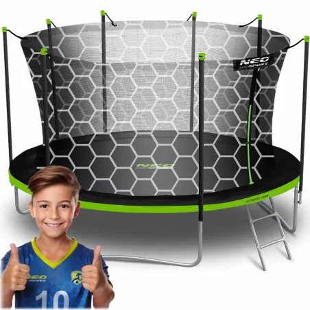15ft garden trampoline with safety net and ladder, perfect for outdoor fun