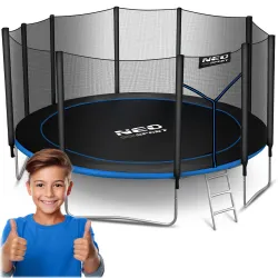 Neo-Sport Garden Trampoline 15ft/465cm with External Safety Net and Ladder