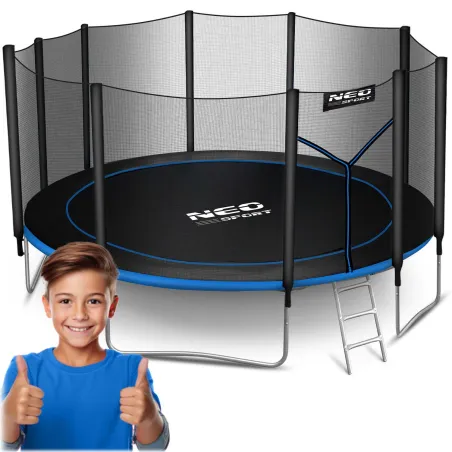 Neo-Sport Garden Trampoline 15ft with External Safety Net and Ladder, durable design