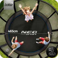 15ft garden trampoline with strong net, safe fun for kids