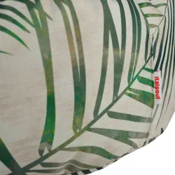 White nylon pouf footstool for outdoor settings