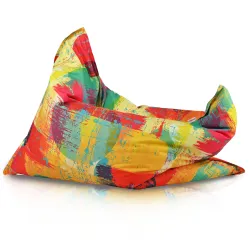 Beige bean bag pillow, perfect for outdoor relaxation