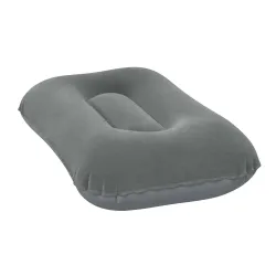 Navy blue velvet inflatable pillow 42 x 26 cm, great for outdoor use