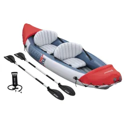 Inflatable kayak for river or lake use, ideal for families