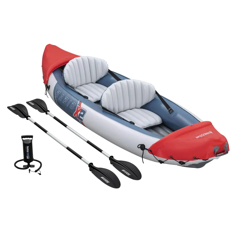 Inflatable kayak for river or lake use, ideal for families