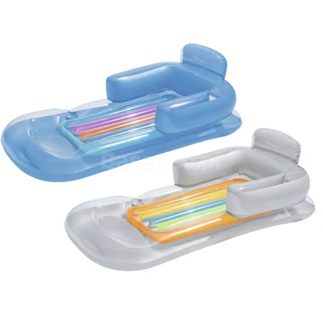 Blue inflatable chair, Bestway 43028 water mattress 161 x 84 cm