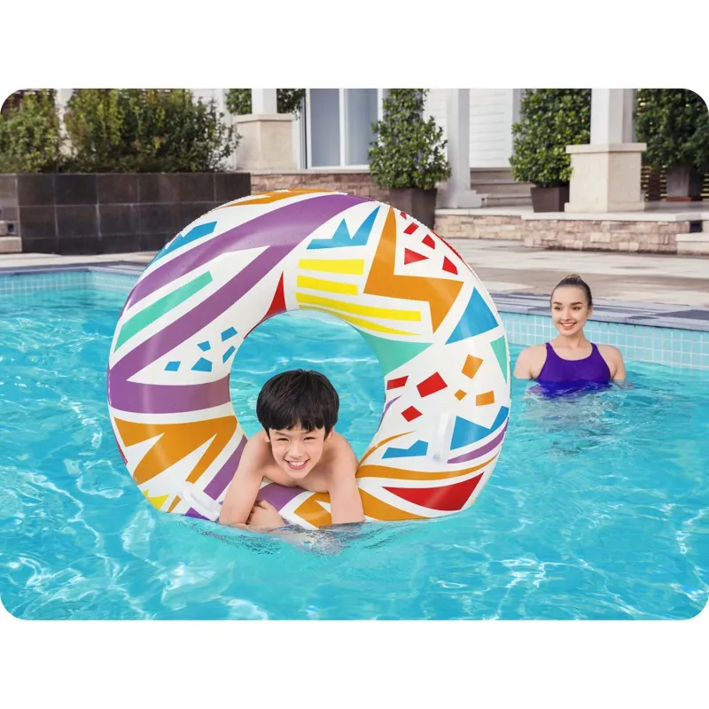 Stylish white swimming ring 107cm Bestway 36228, perfect for the beach