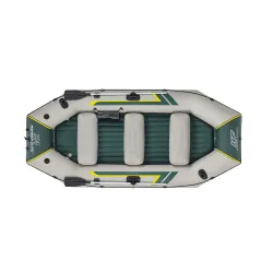Blue inflatable boat perfect for summer water outings