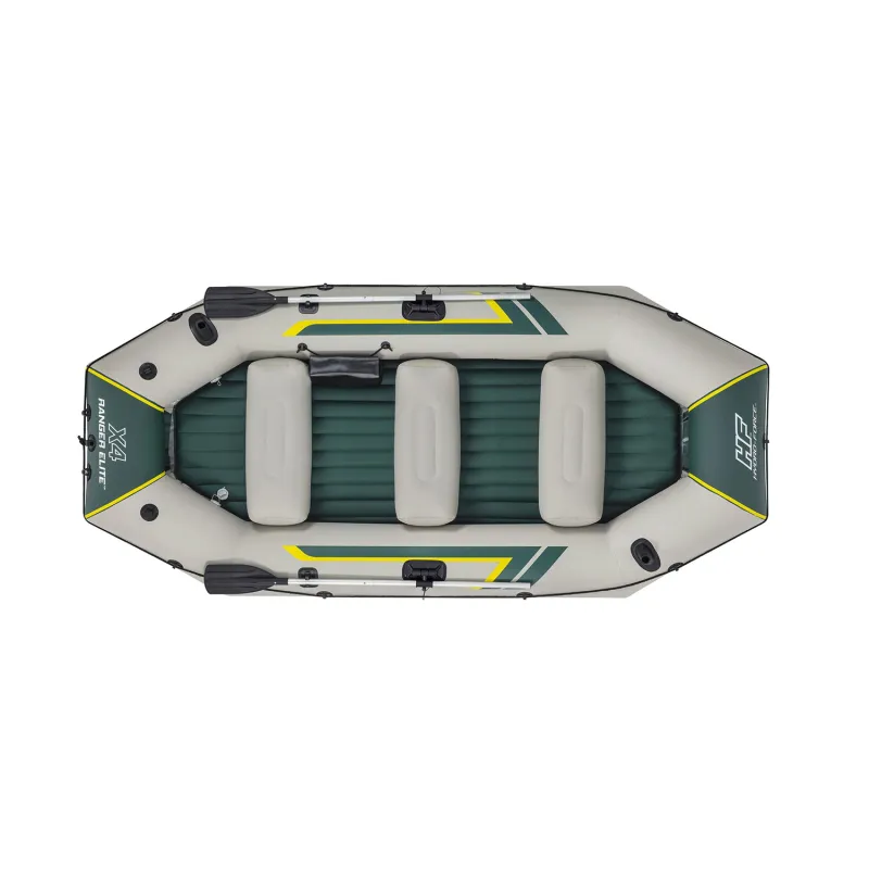 Blue inflatable boat perfect for summer water outings