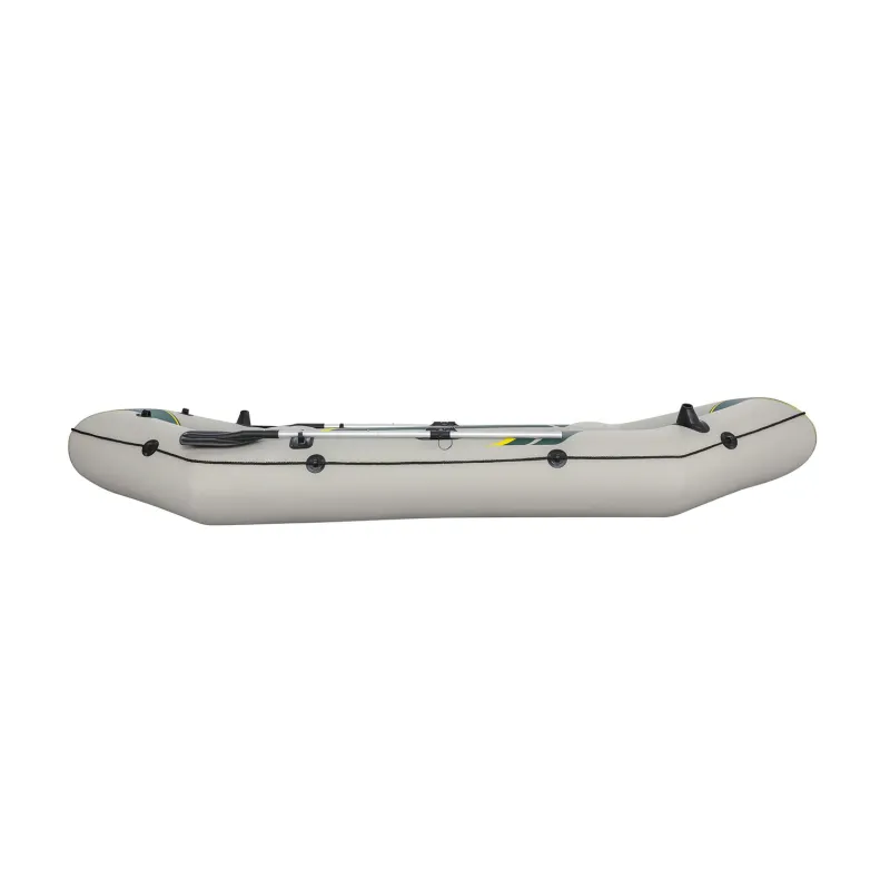 Inflatable boat with comfortable seating, perfect for relaxing on the water