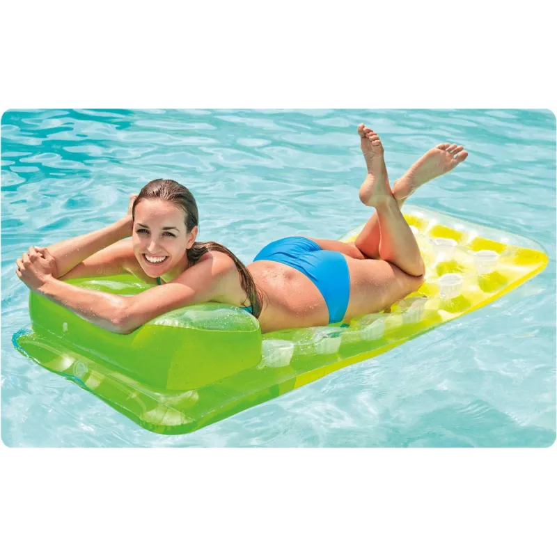 Comfortable green pool float INTEX 58890, ideal for relaxing in the water