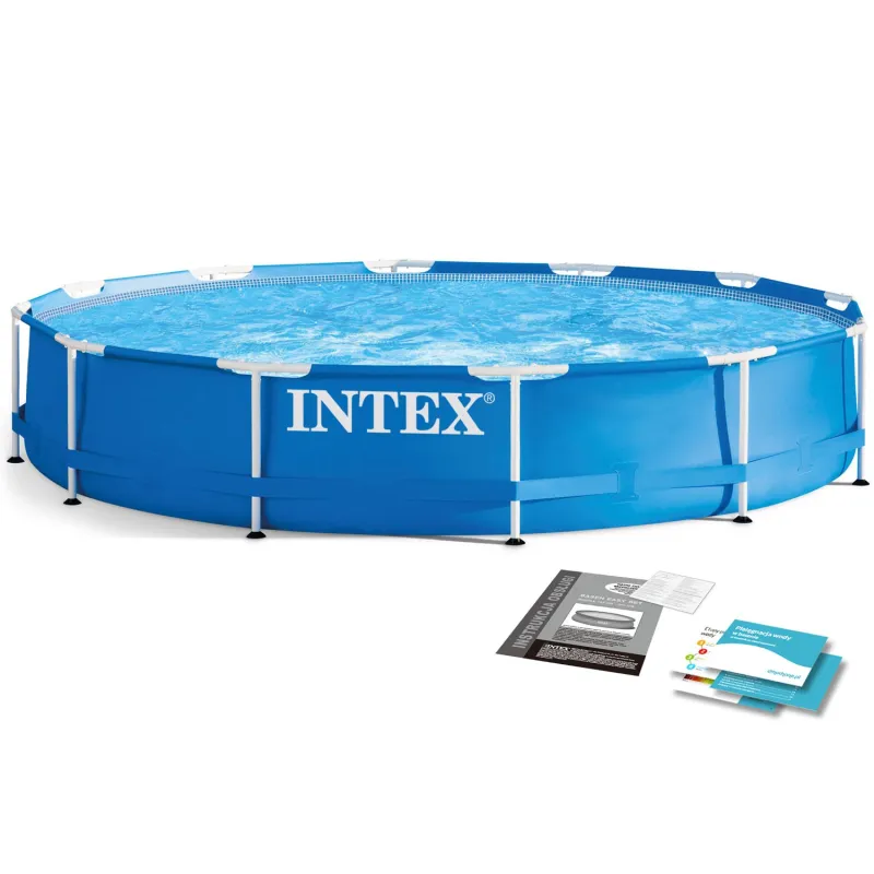 INTEX 28210 frame pool 366 x 76 cm, perfect for garden use, easy to set up