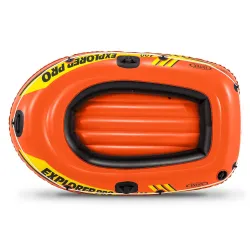 Yellow Explorer PRO 100 inflatable boat, perfect for family fun on the water