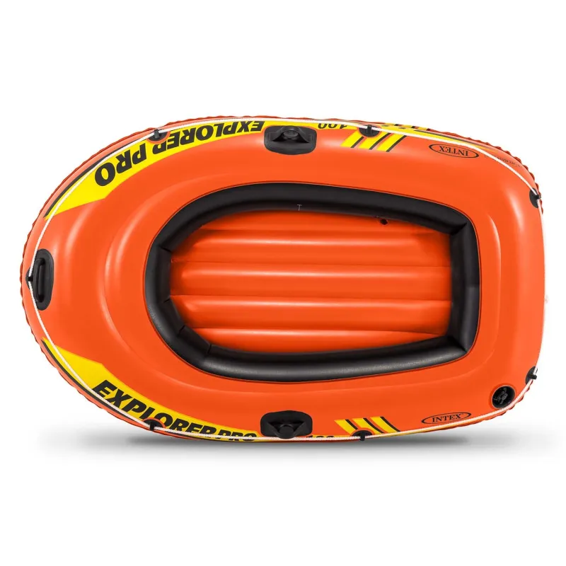 Yellow Explorer PRO 100 inflatable boat, perfect for family fun on the water