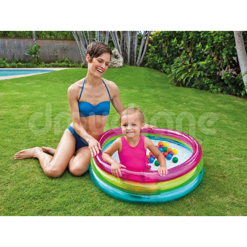 Colorful inflatable ball pit for kids, great fun at home or in the garden
