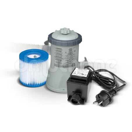 Intex 28602GS 1250 l/h pool filter pump with 12V transformer for efficient water cleaning