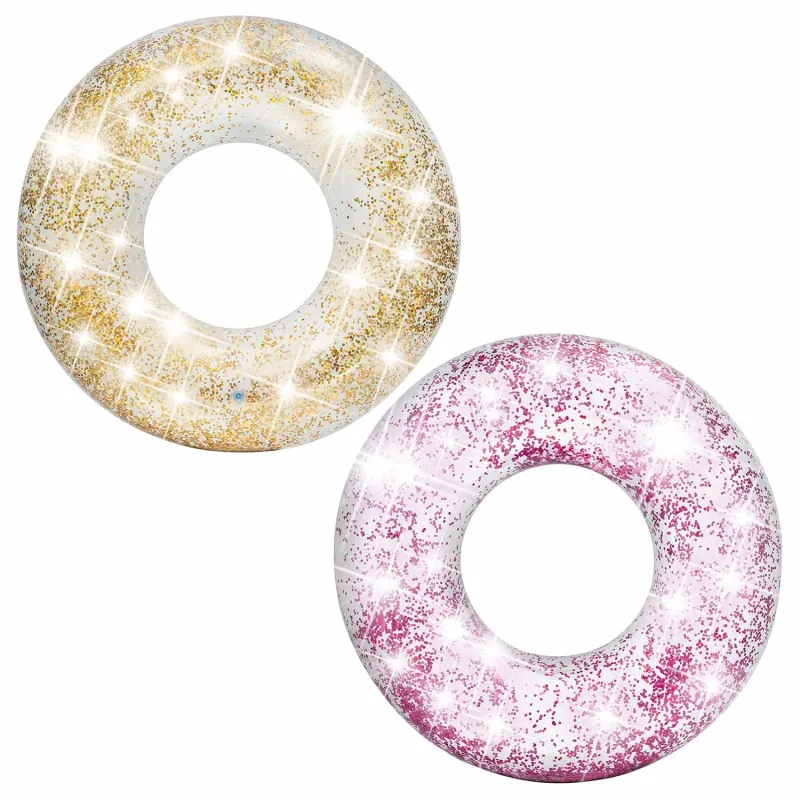 Pink glitter swim ring INTEX 56274 perfect for kids at the beach