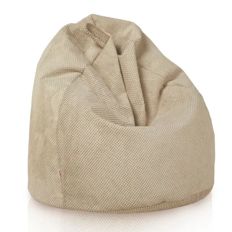 Kids Bean Bag Chair L - Dot Textured Velvet