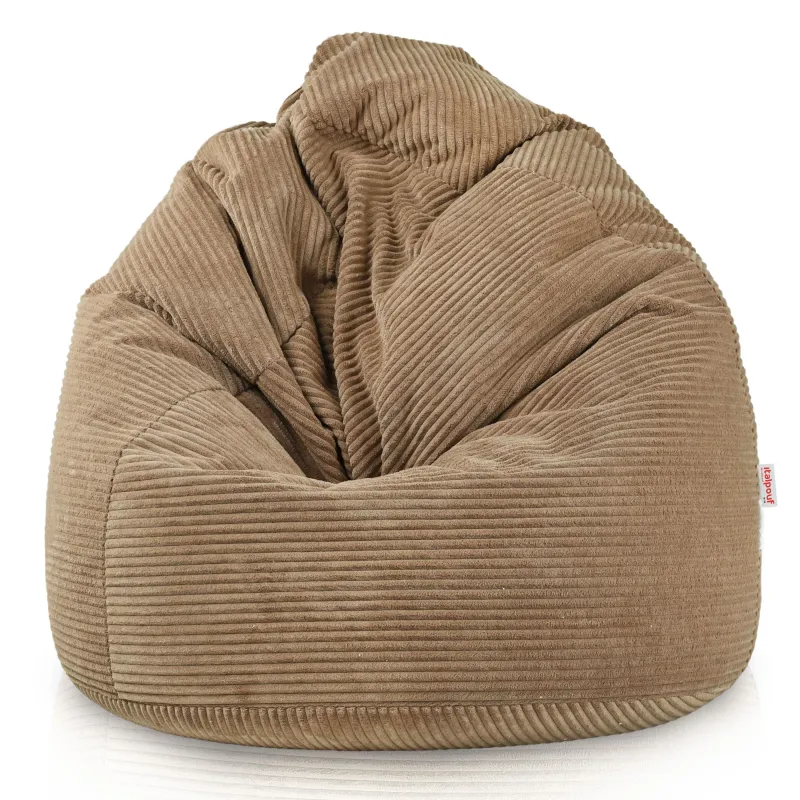 Giant XXL corduroy bean bag for adults – sink-in comfort