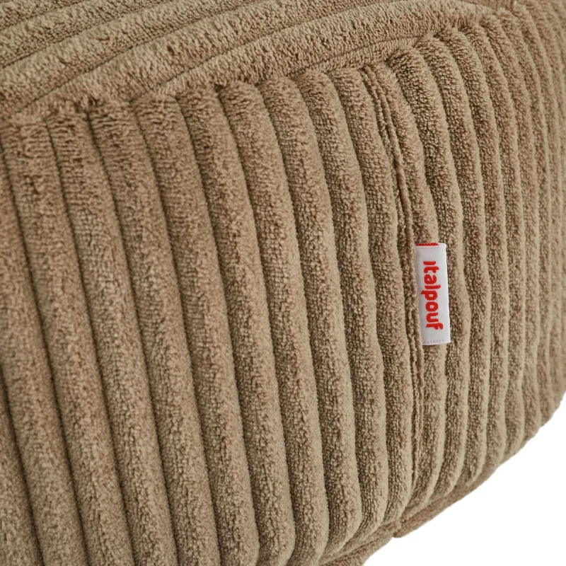Round footstool and extra seat in soft corduroy
