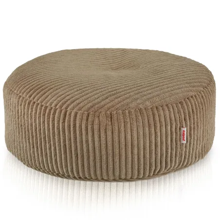 Round footstool and extra seat in soft corduroy