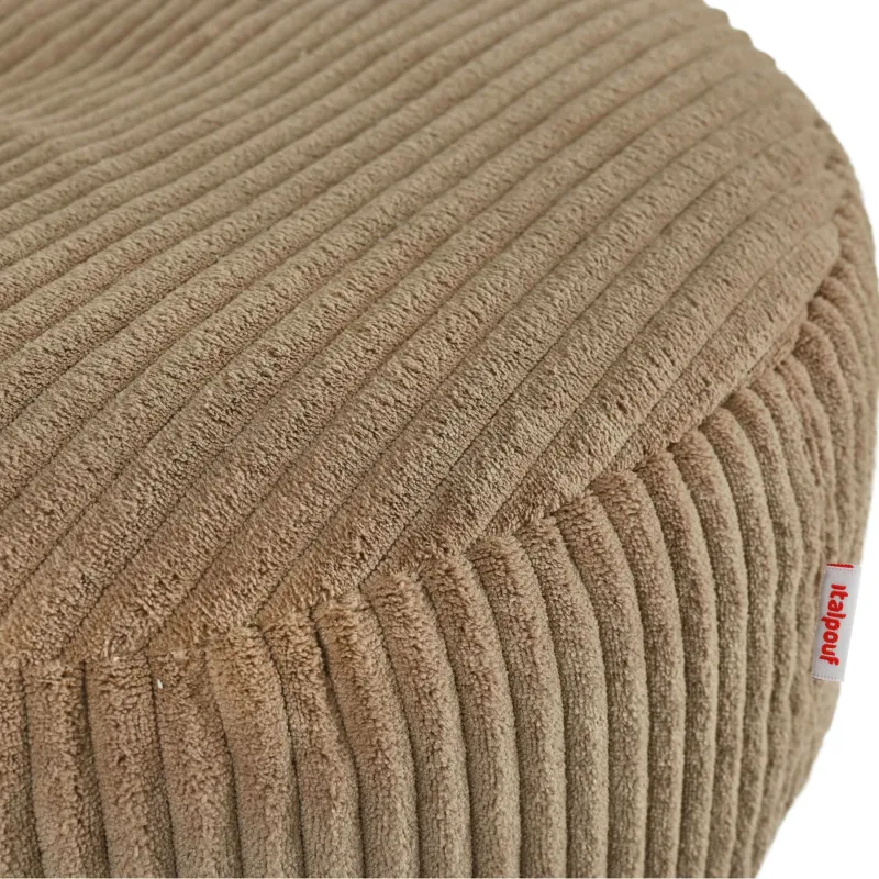 Round footstool and extra seat in soft corduroy